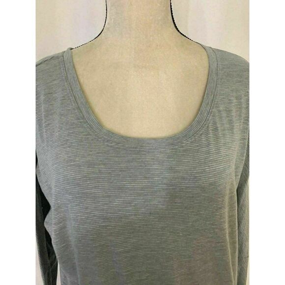 Allen Allen New Gray Striped Long Sleeve top - Picture 2 of 8